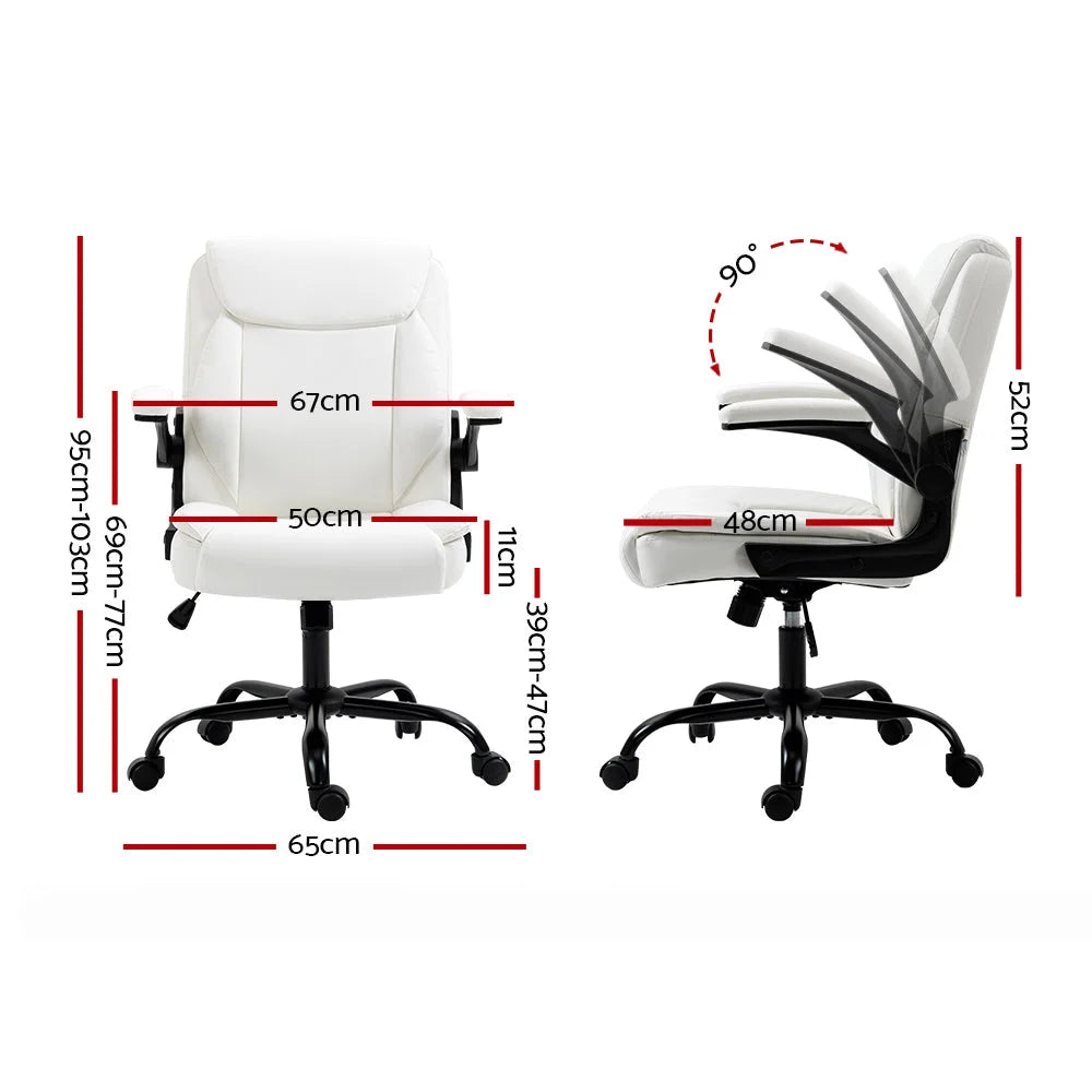 Executive Office Chair Mid Back - White