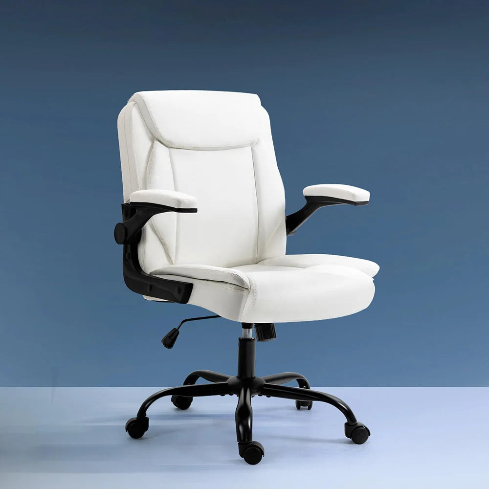 Executive Office Chair Mid Back - White