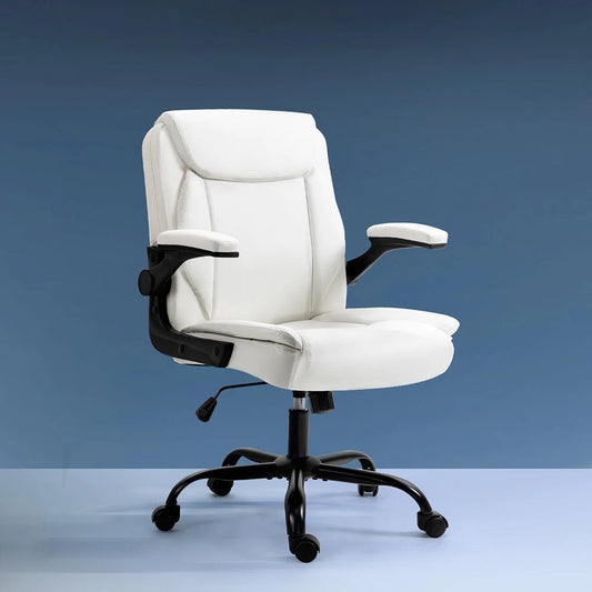 Executive Office Chair Mid Back - White