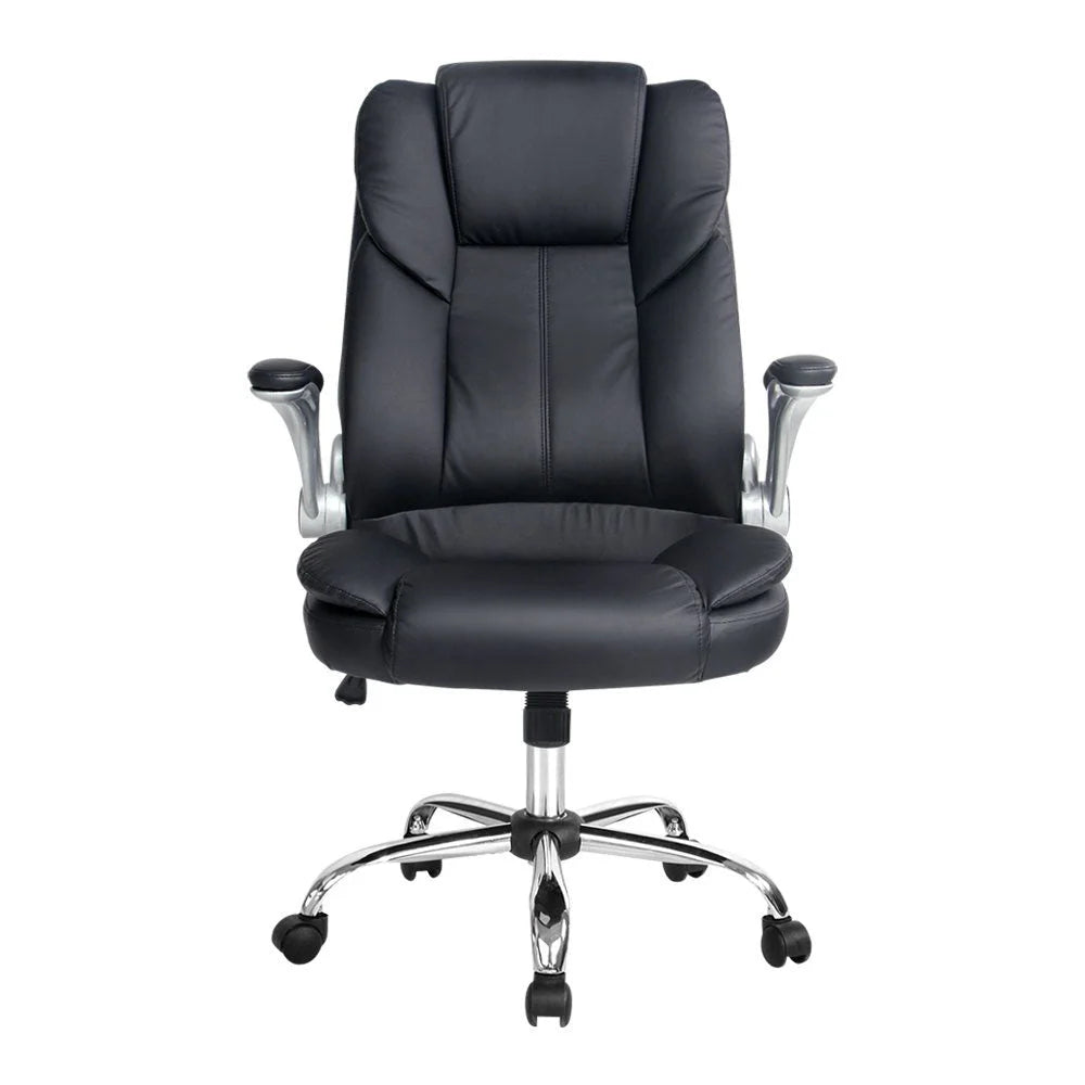 Executive Office Desk Chair PU Leather - Black - Office