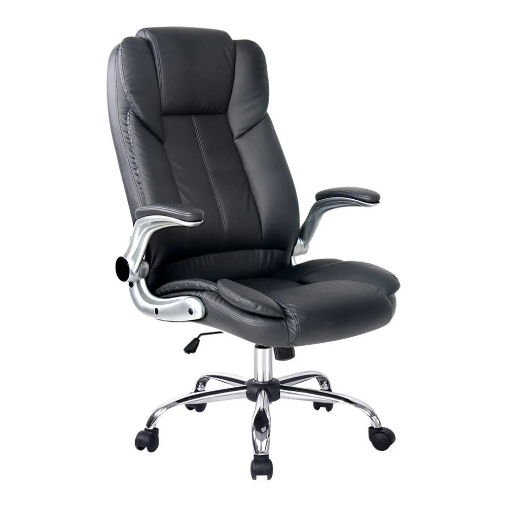 Executive Office Desk Chair PU Leather - Black - Office