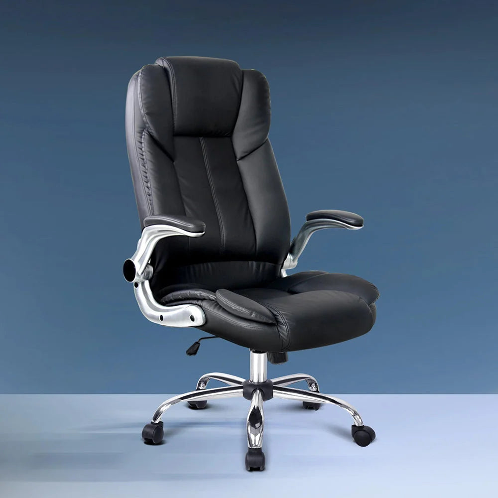 Executive Office Desk Chair PU Leather - Black - Office