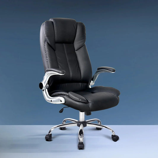 Executive Office Desk Chair PU Leather - Black - Office