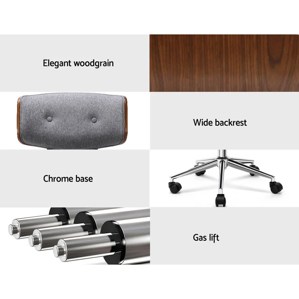 Executive Wooden Office Chair Fabric Computer Chair