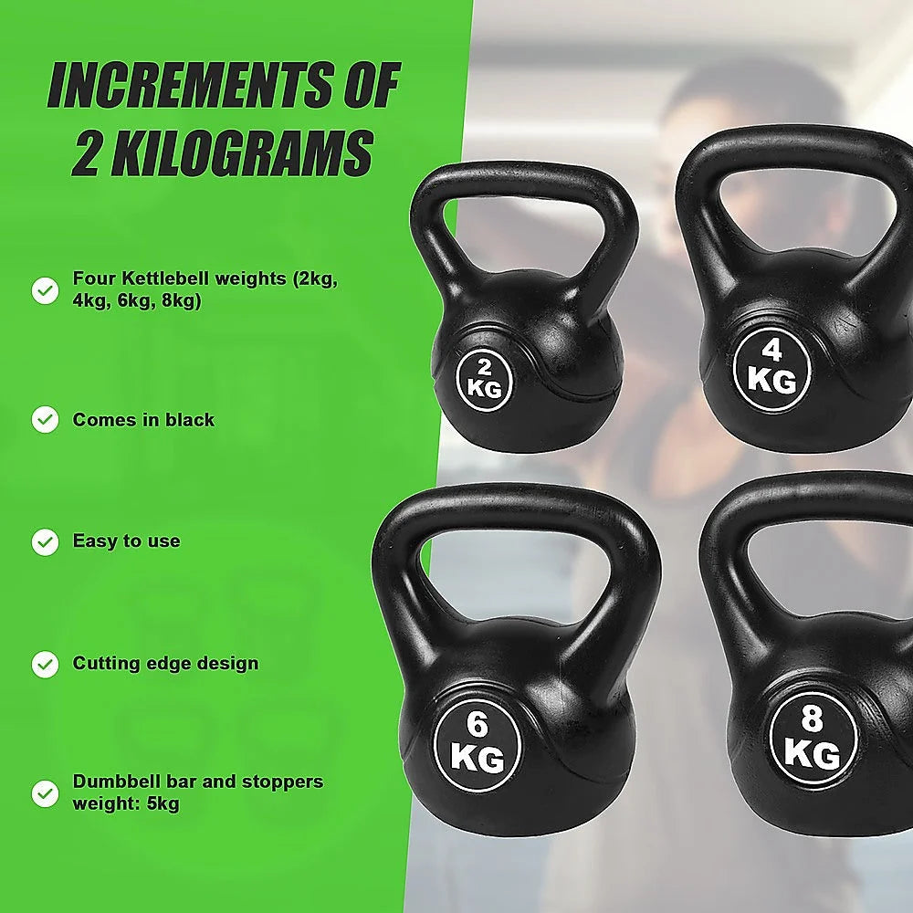 Exercise Kettlebell Weight Set 4pcs - 20KG - Fitness