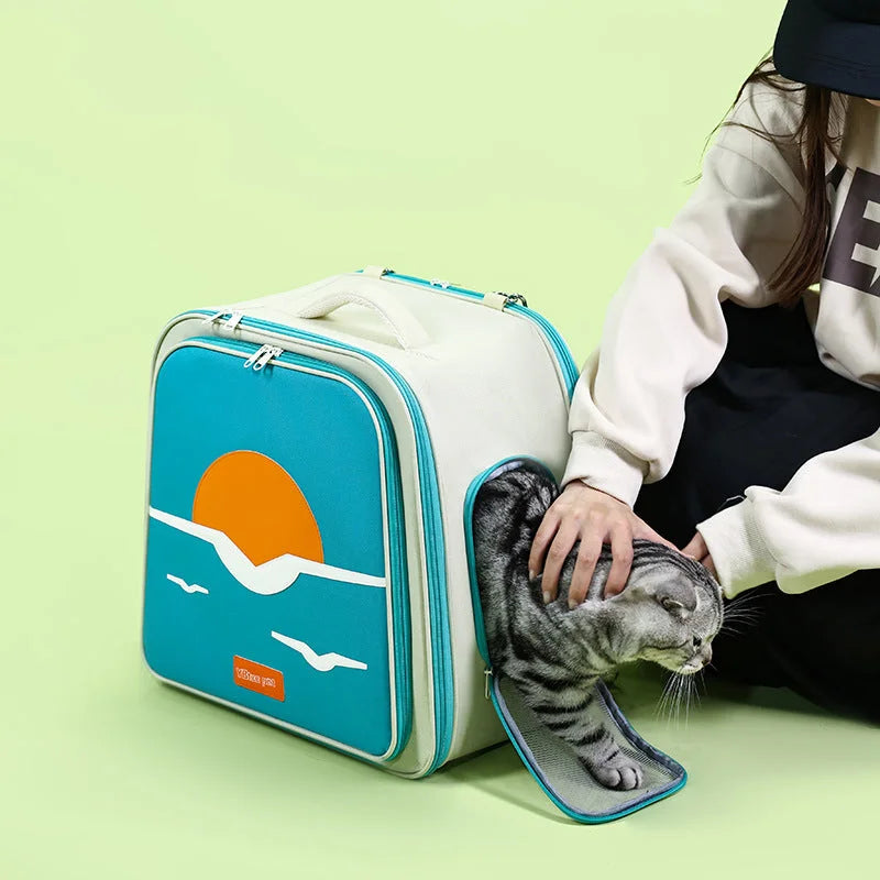 Expandable Pet Carrier Backpack for Cats & Small Dogs
