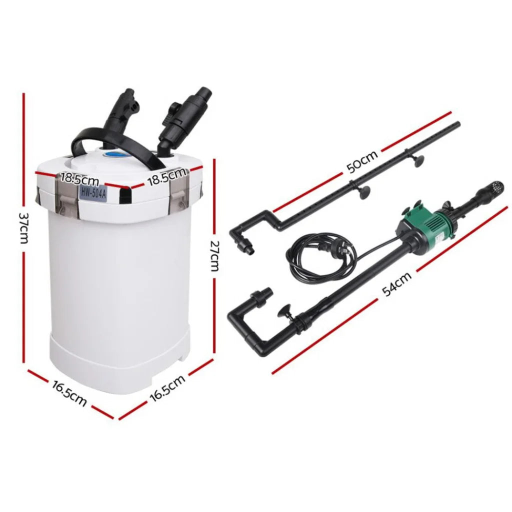 External Canister Filter Aquarium 1250 L UV Light & Media