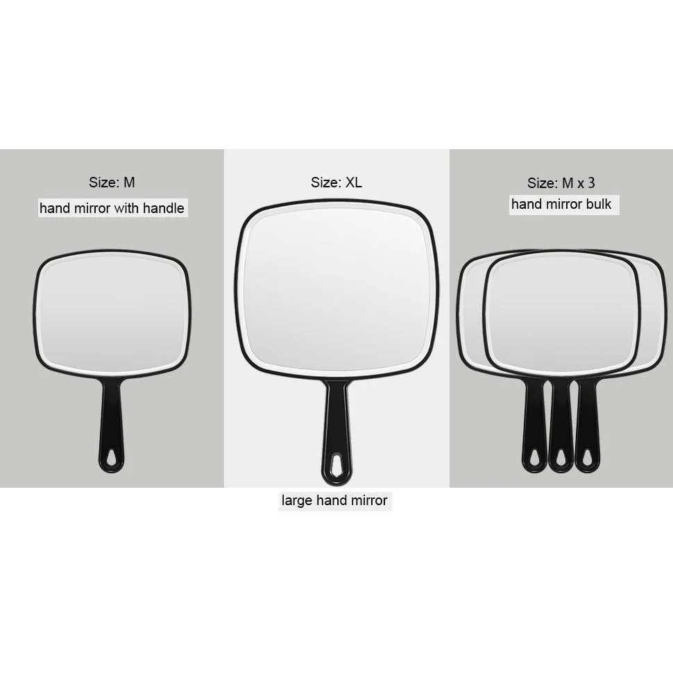 Extra Large Black Handheld Mirror with Handle (31,5 x 23