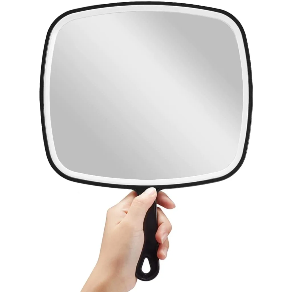 Extra Large Black Handheld Mirror with Handle (31,5 x 23