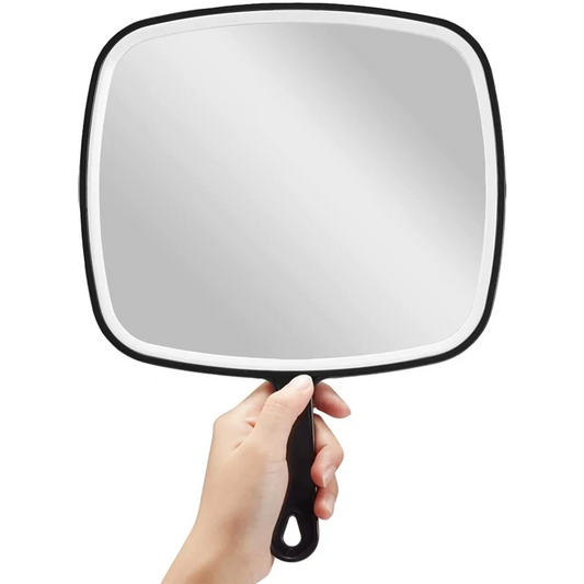 Extra Large Black Handheld Mirror with Handle (31,5 x 23