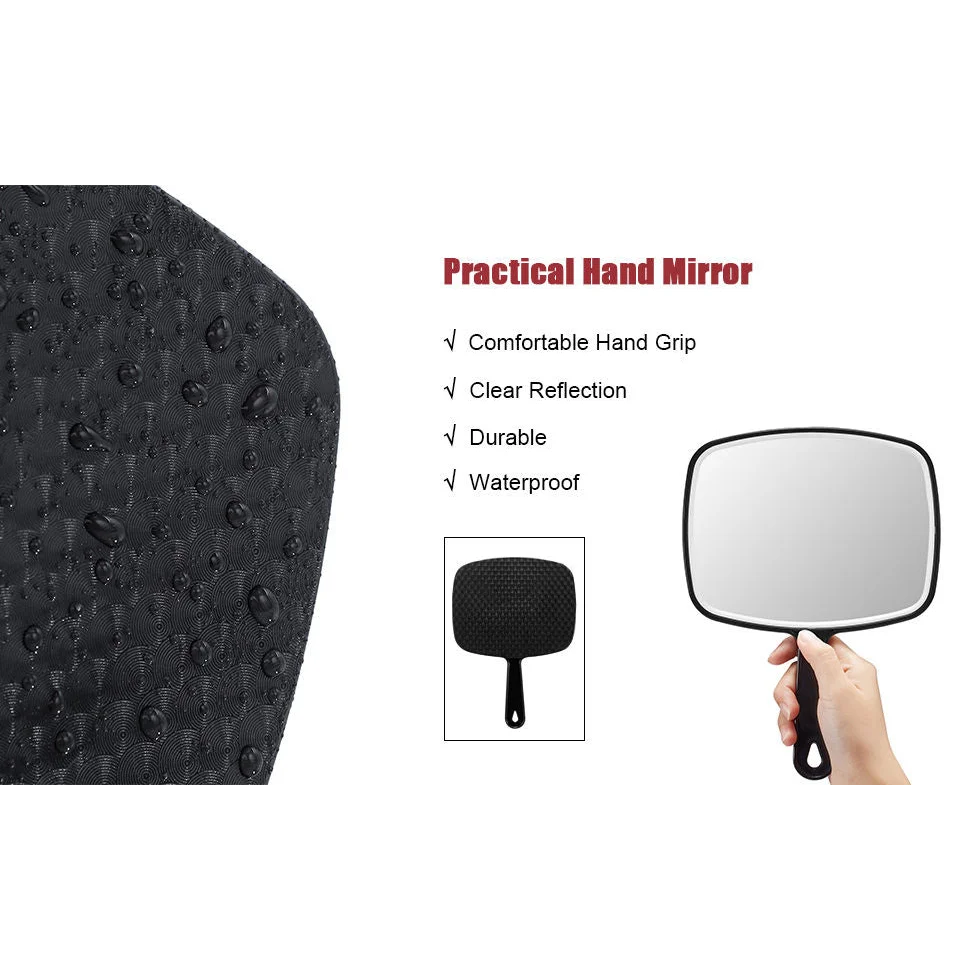 Extra Large Black Handheld Mirror with Handle (31,5 x 23