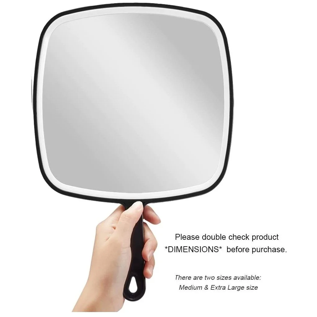 Extra Large Black Handheld Mirror with Handle (31,5 x 23