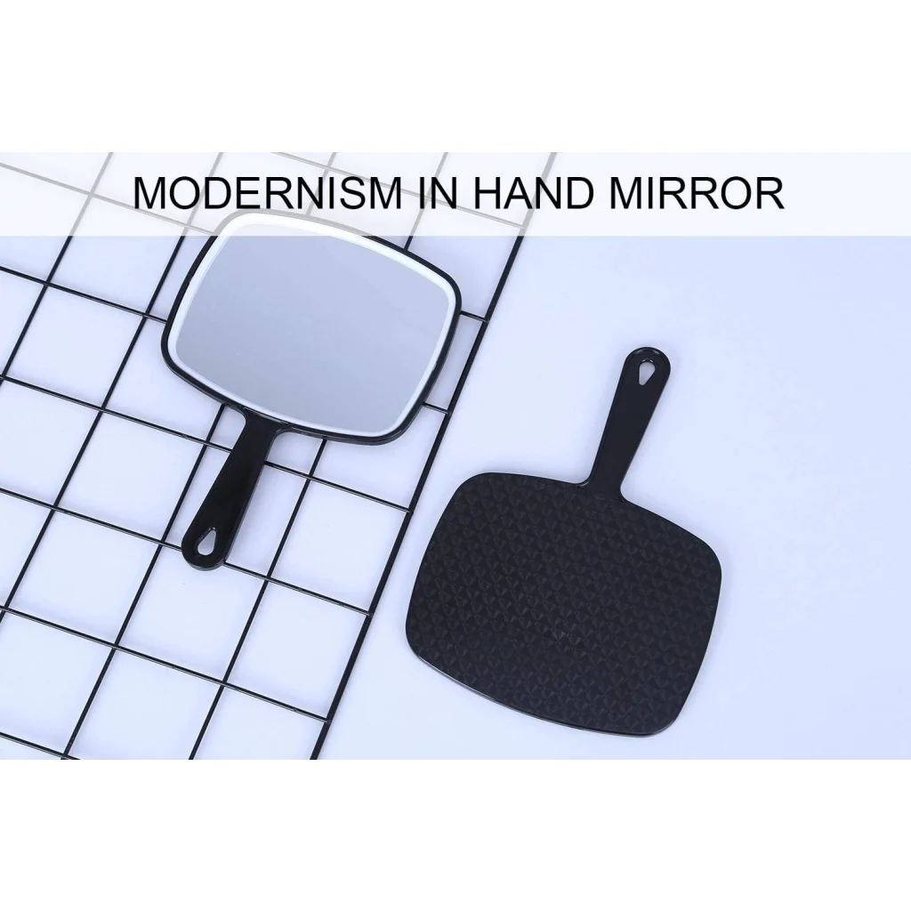 Extra Large Black Handheld Mirror with Handle (31,5 x 23