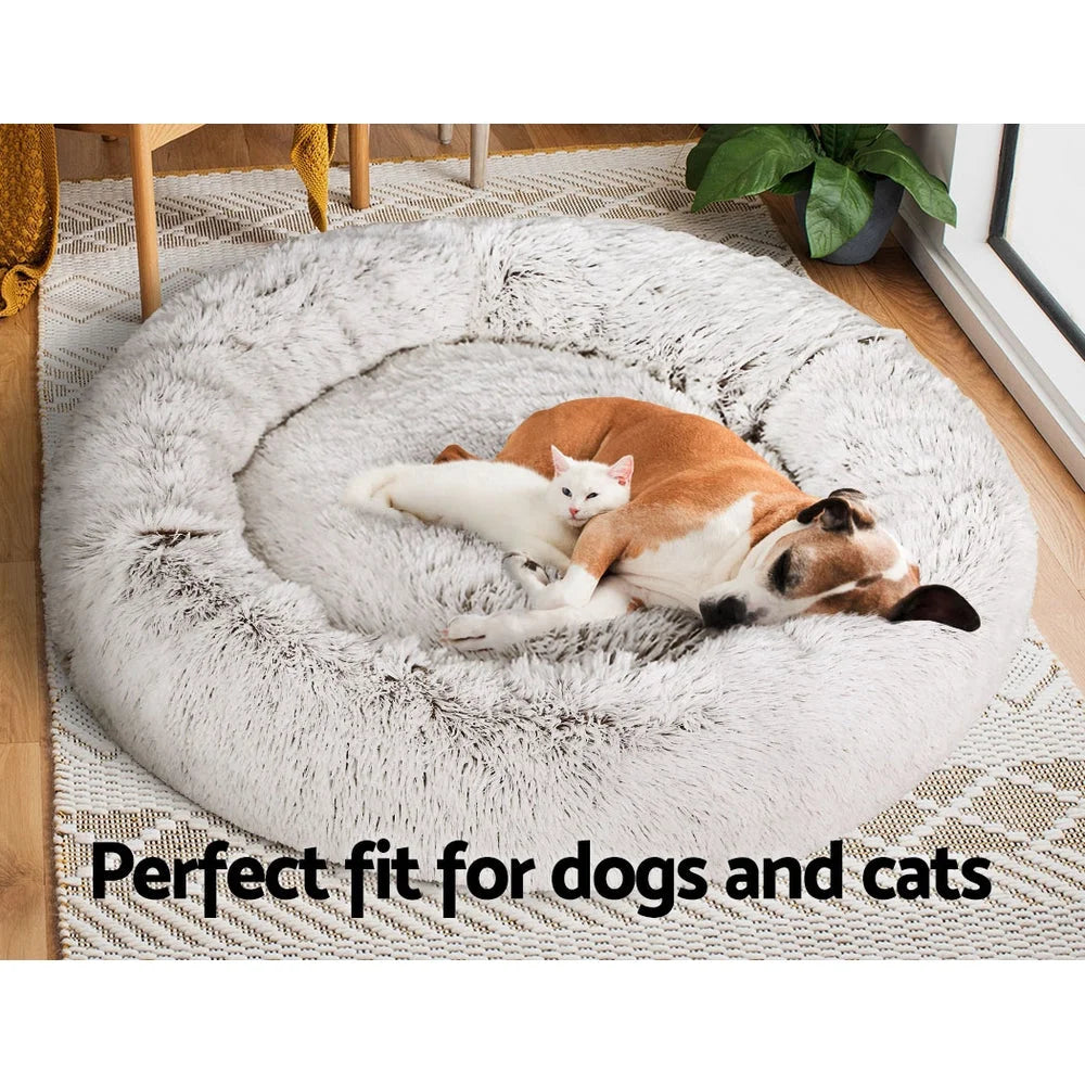 White 110cm pet bed dog with cat calming extra large