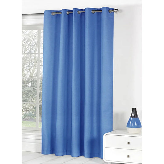 Eyelet Curtain Bloomington Easy Care Blue One Panel 180 x