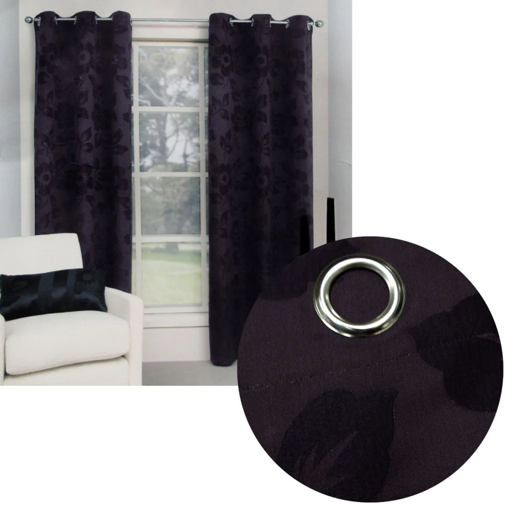 Eyelet Curtains Belmondo Provincial Pair Unlined Jacquard
