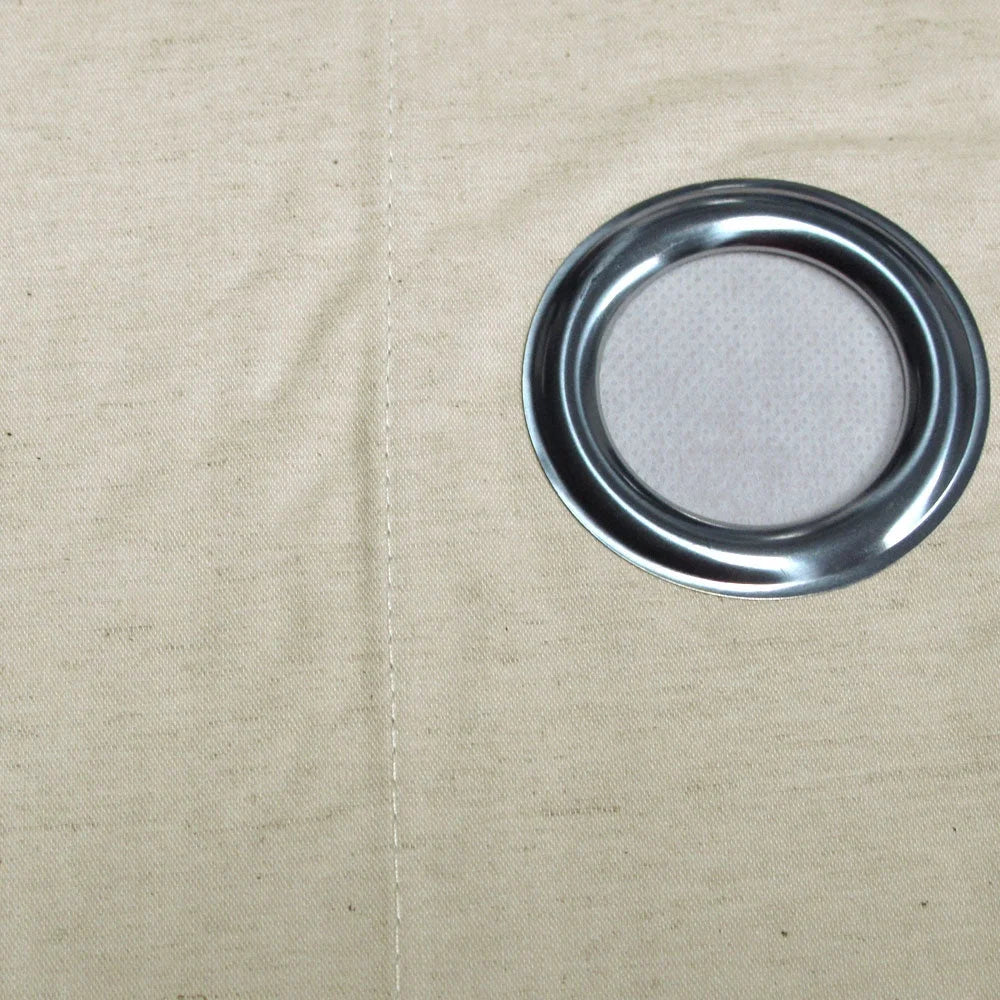 Eyelet Curtains Designers Choice Pair Cotton Coated Natural