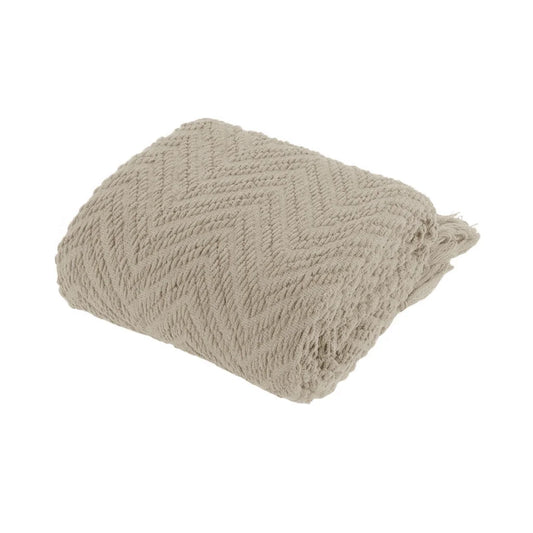 Ezra Taupe Knitted Throw Rug - Artex - Home & Garden