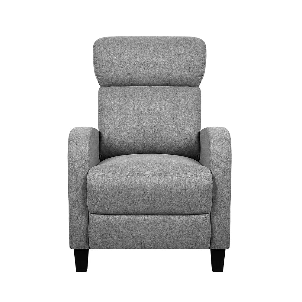 Fabric Reclining Armchair - Grey - Living Room