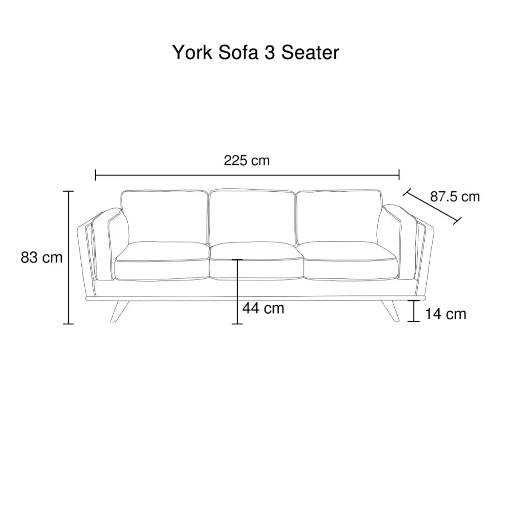 Fabric Sofa 3-Seater Beige Modern Lounge Set - Living Room