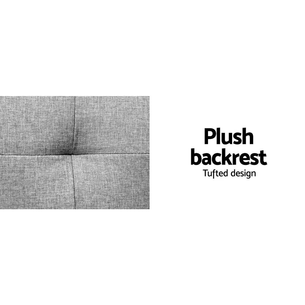 Fabric Sofa Bed 3 Seater - Grey - Sofa Beds