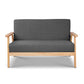 Fabric Sofa Chair 2-Seater Grey - Bar Stools & Chairs