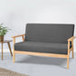 Fabric Sofa Chair 2-Seater Grey - Bar Stools & Chairs
