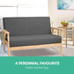 Fabric Sofa Chair 2-Seater Grey - Bar Stools & Chairs