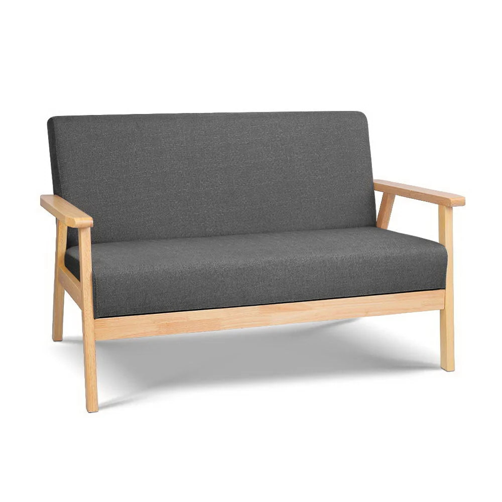 Fabric Sofa Chair 2 Seater Grey couch bar