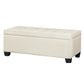 Beige fabric storage ottoman large with bedroom faux linen foot