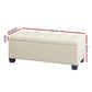 Fabric Storage Ottoman Large Beige faux linen foot