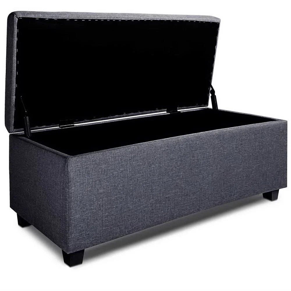 Fabric Storage Ottoman (Large) Grey - Bedroom