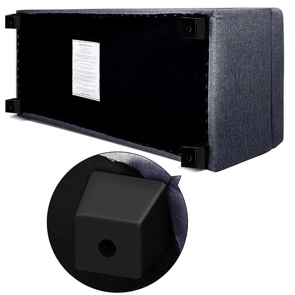 Fabric Storage Ottoman (Large) Grey - Bedroom