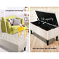 Fabric Storage Ottoman Taupe bedroom 121