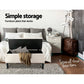 Fabric Storage Ottoman Taupe bedroom 265