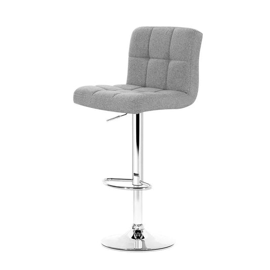 Fabric Swivel Bar Stools (Set of 2) Grey - Bar Stools &