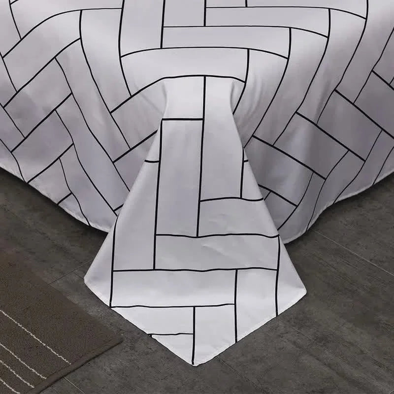 Face Line Graffiti Pattern 3-Piece Polyester Duvet Cover