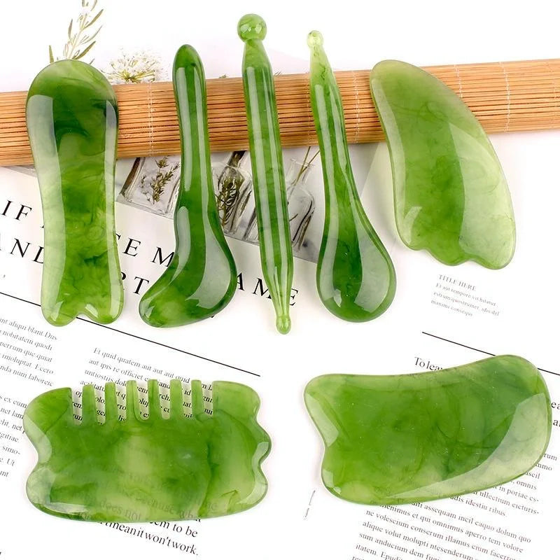 Facial Massage Stick For Beauty Salon Green Resin Scraping