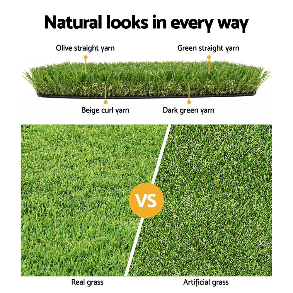 Fake Grass Synthetic 30MM 95mx10m Coloured Plastic Lawn Plants