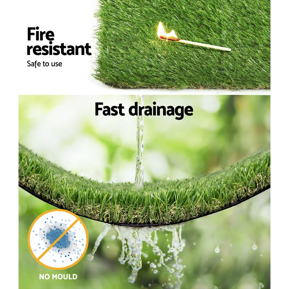 Fake Grass Synthetic 30mm 0.95mx10m 9.5sqm Turf 4-Coloured