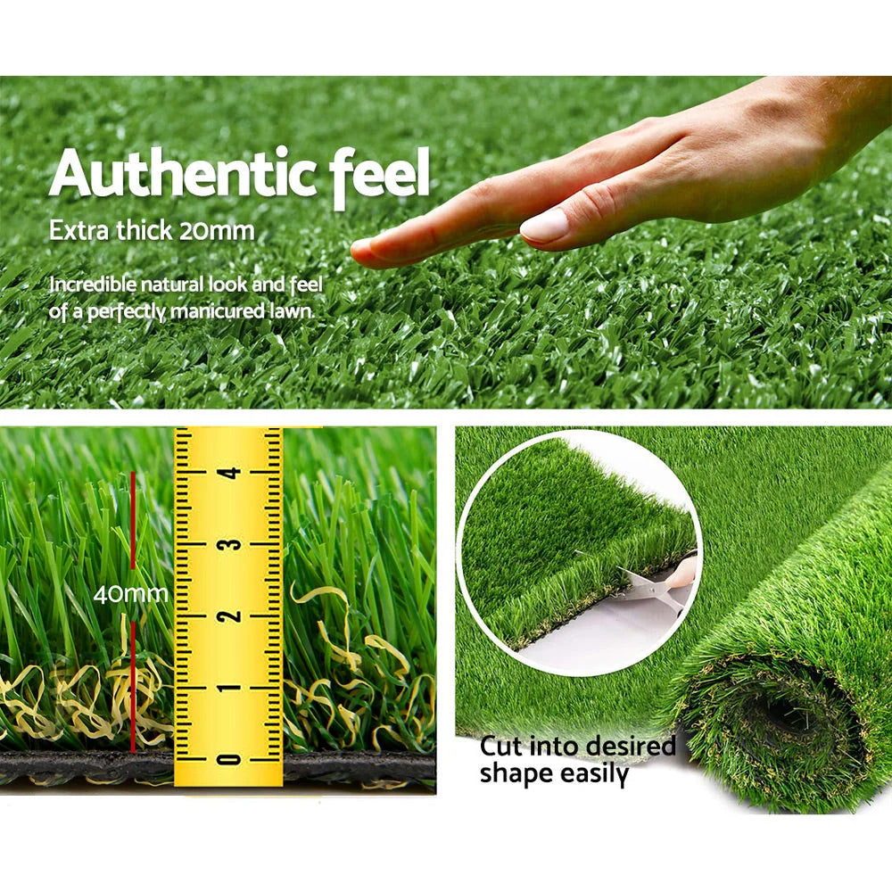 Fake Grass Synthetic Lawn 1m x 10m Turf Plastic Plant 40mm