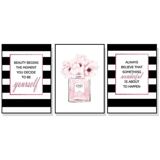 Fashion Prints Wall Art Canvas 80cmx120cm 3 Sets Black