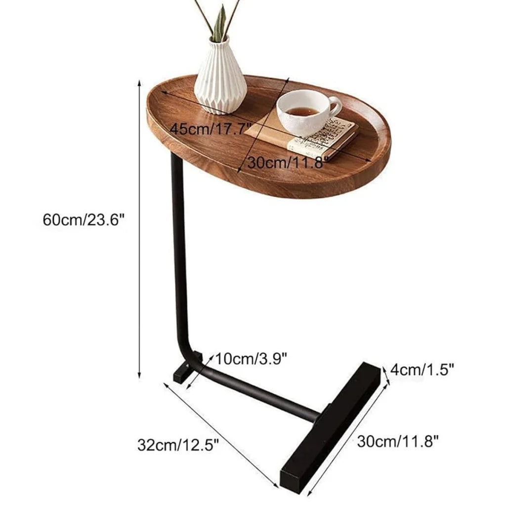 Fashion Snack Side Table C Shaped End Table for Sofa Couch