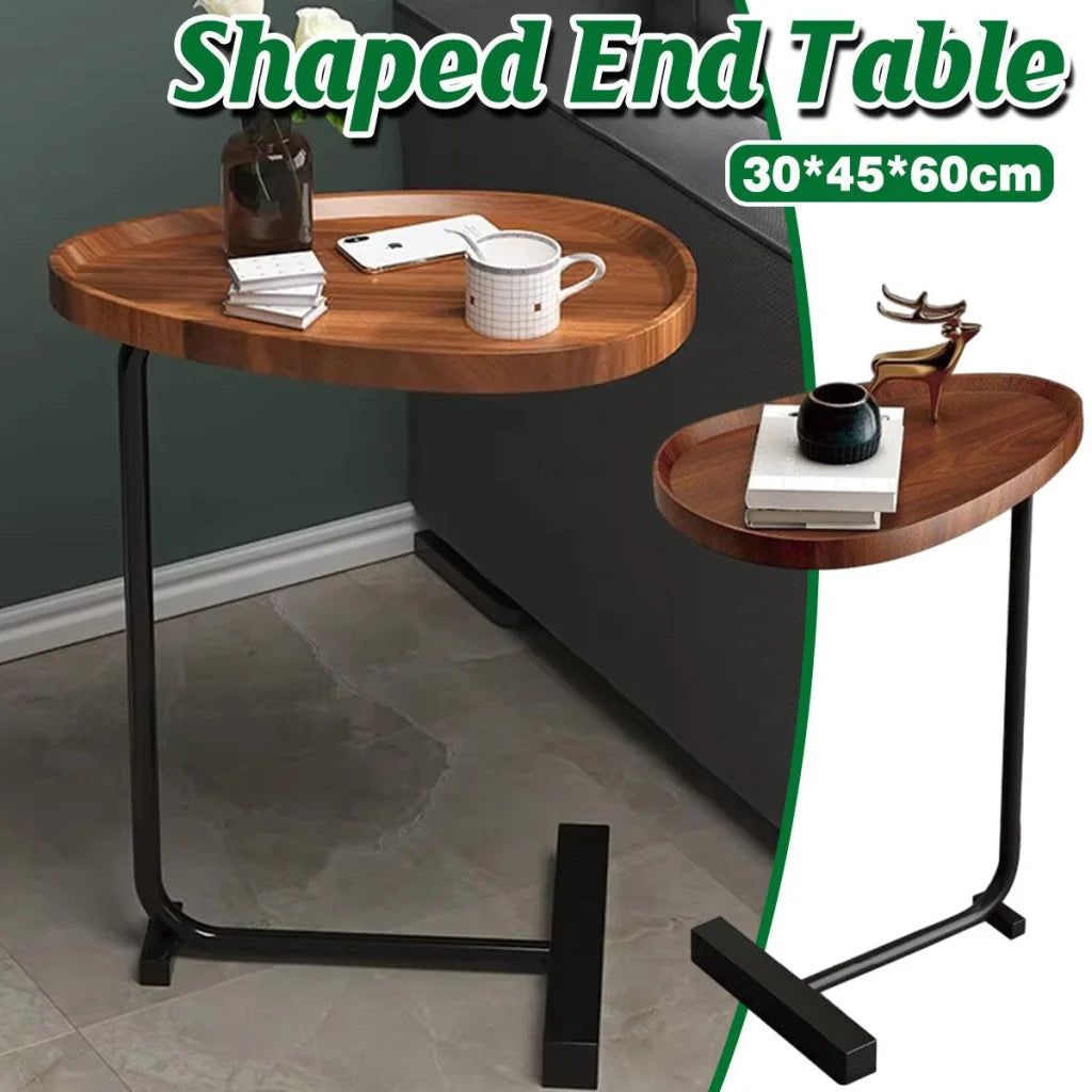 Fashion Snack Side Table C Shaped End Table for Sofa Couch