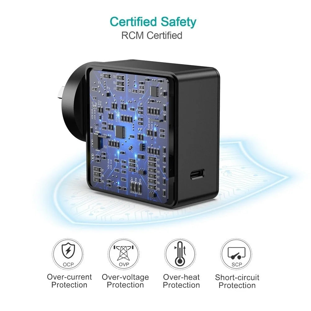 Fast Charging Foldable Adapter 60W PD 3.0 Type-C USB-C
