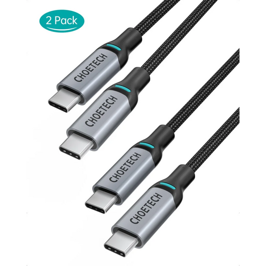 Fast Charging USB-C Braided Cable 100W 1.8M 2 Pack