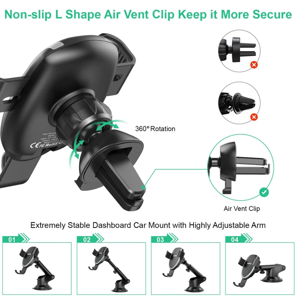 Fast Wireless Charging Car Mount Phone Holder CHOETECH