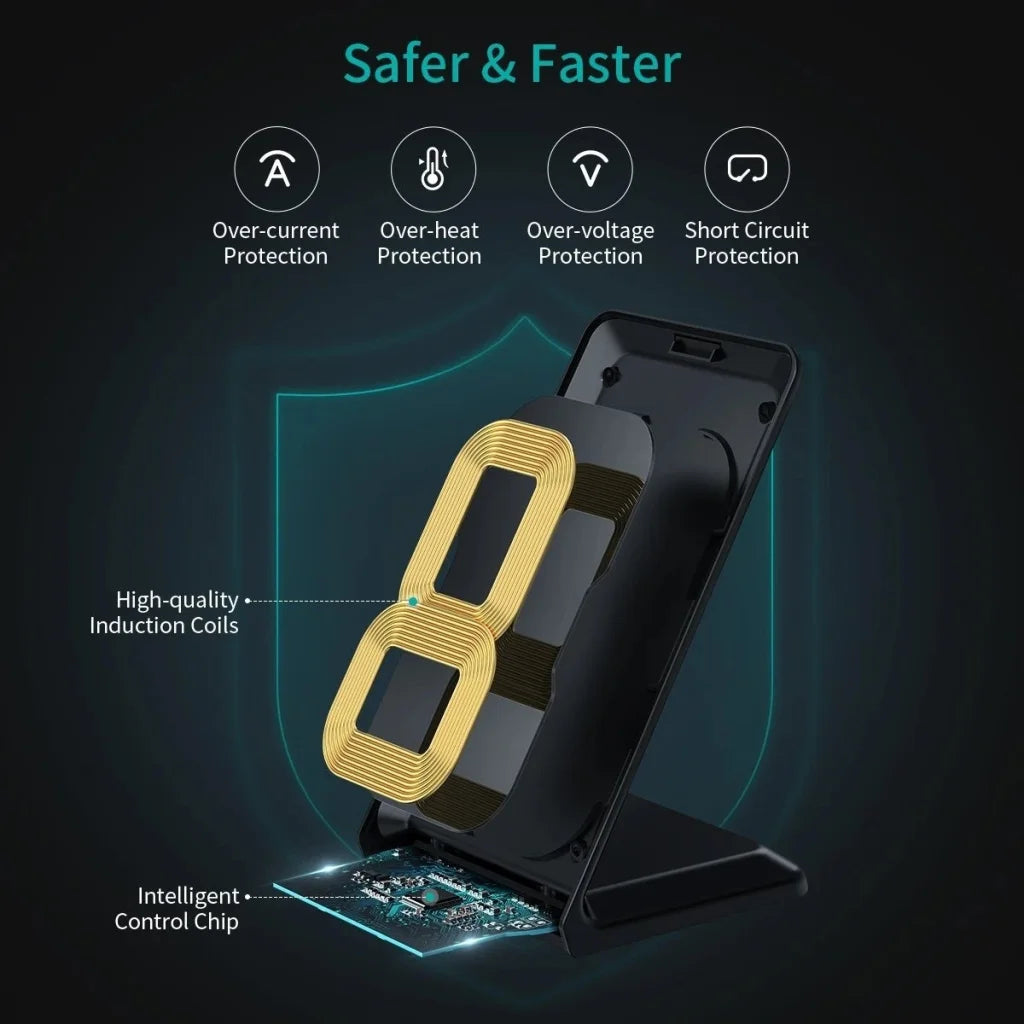 Fast Wireless Charging Stand 10W Qi-Certified CHOETECH