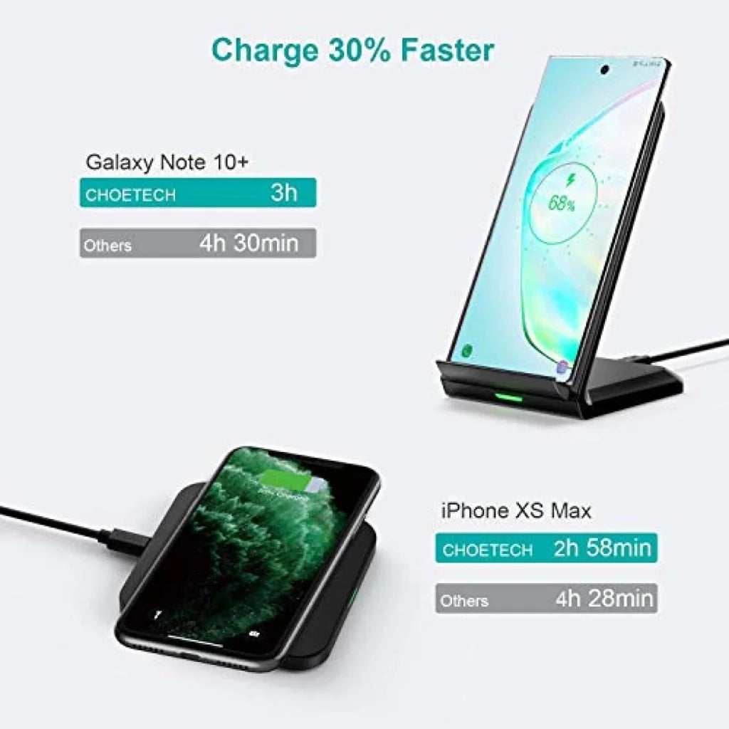 Fast Wireless Charging Stand & Pad Qi 10W/7.5W CHOETECH
