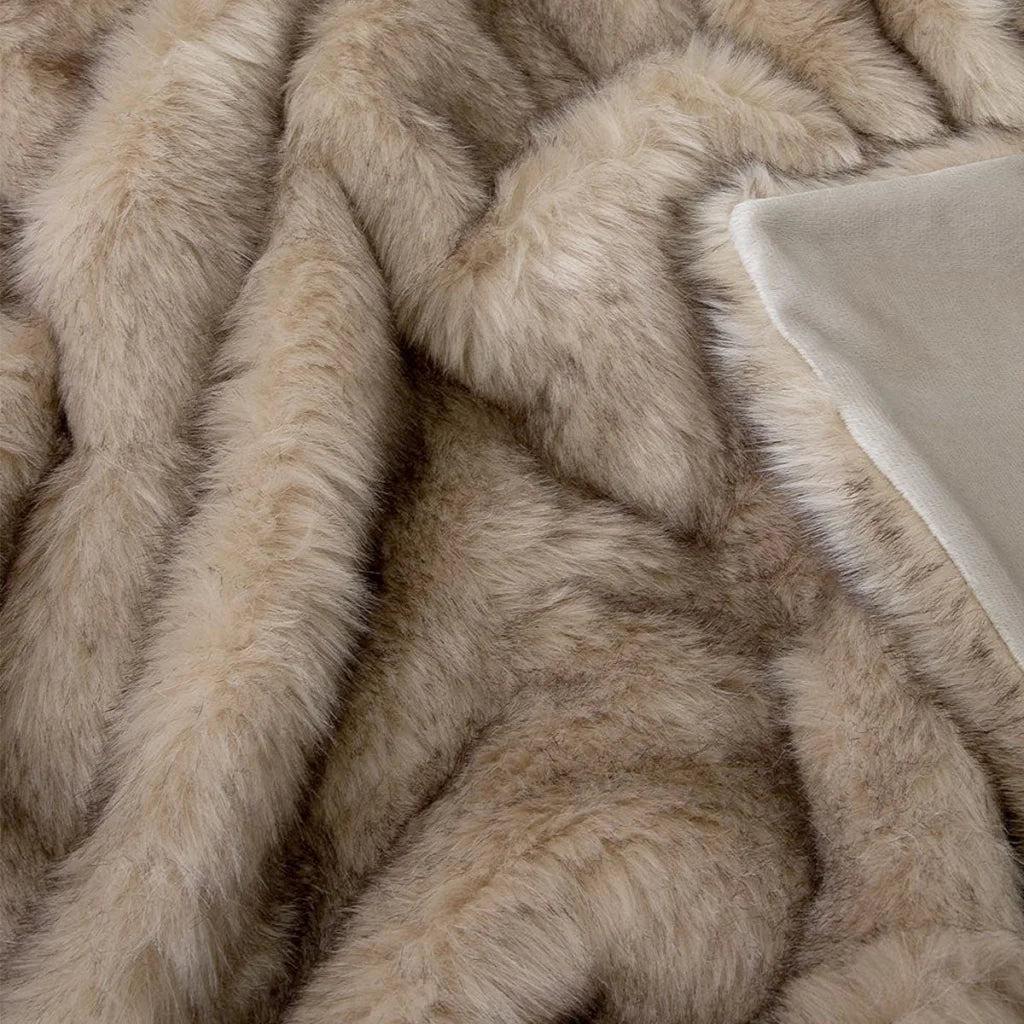 Faux Fur Throw J Elliot Home Brown Fox Luxury 130x160 cm
